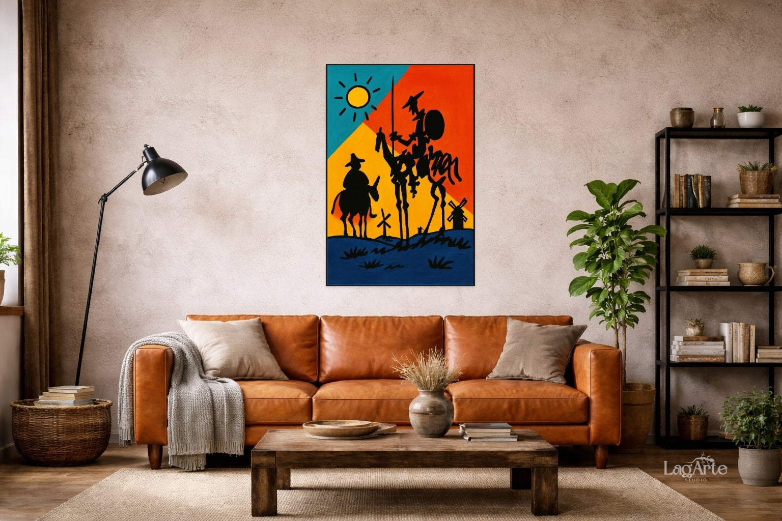 don quixote abstract wal art