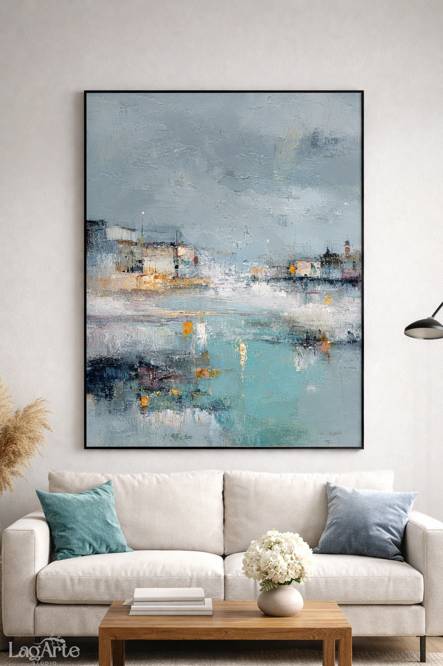 Abstract Palette Knife Cityscape Canvas Wall Art 