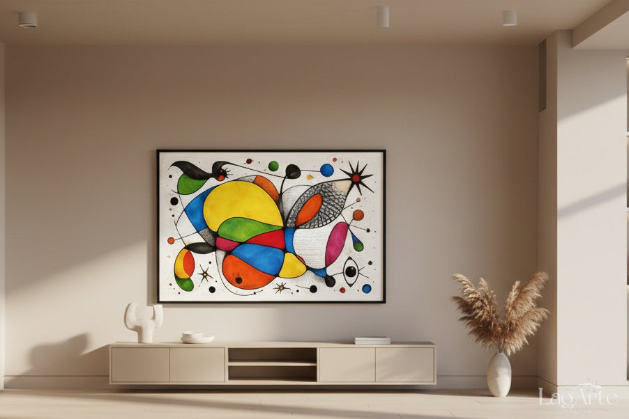 Abstract Eye Wall Art Print – Miro Inspired Colorful Modern Wall Art,Living Room Decor,Fine Art Paper