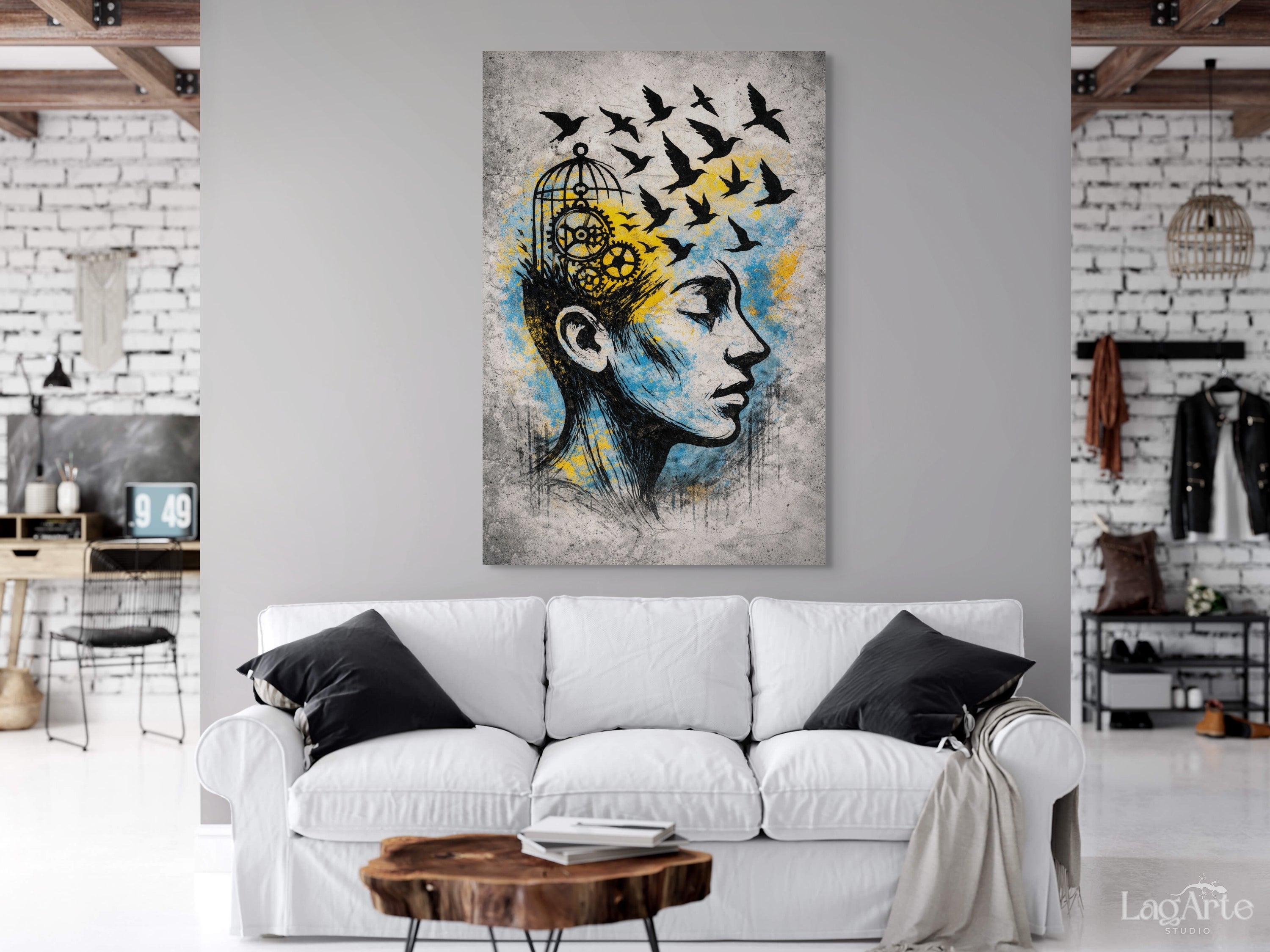 street art portrait canvas wall art