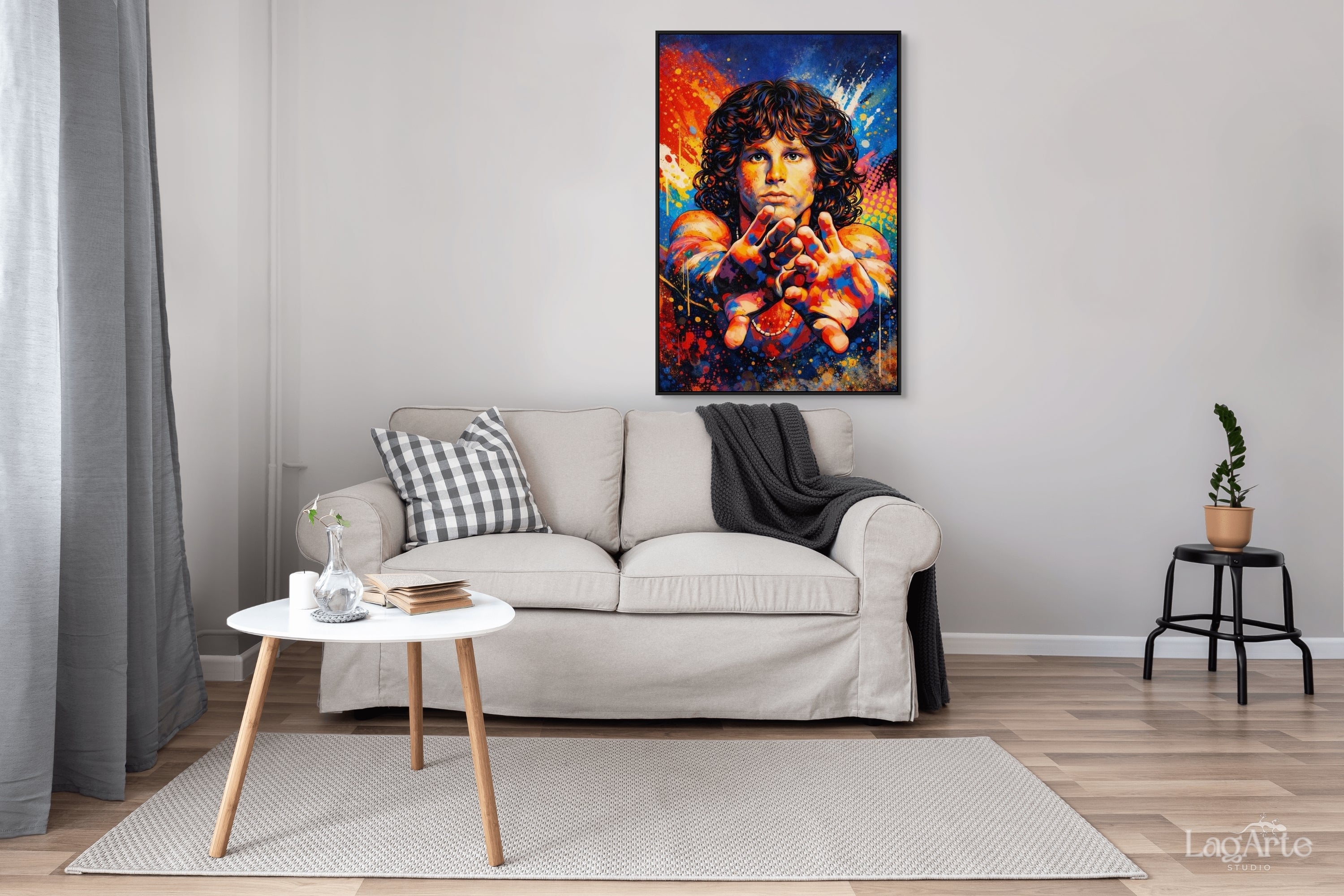 colorful jim morrison wall art