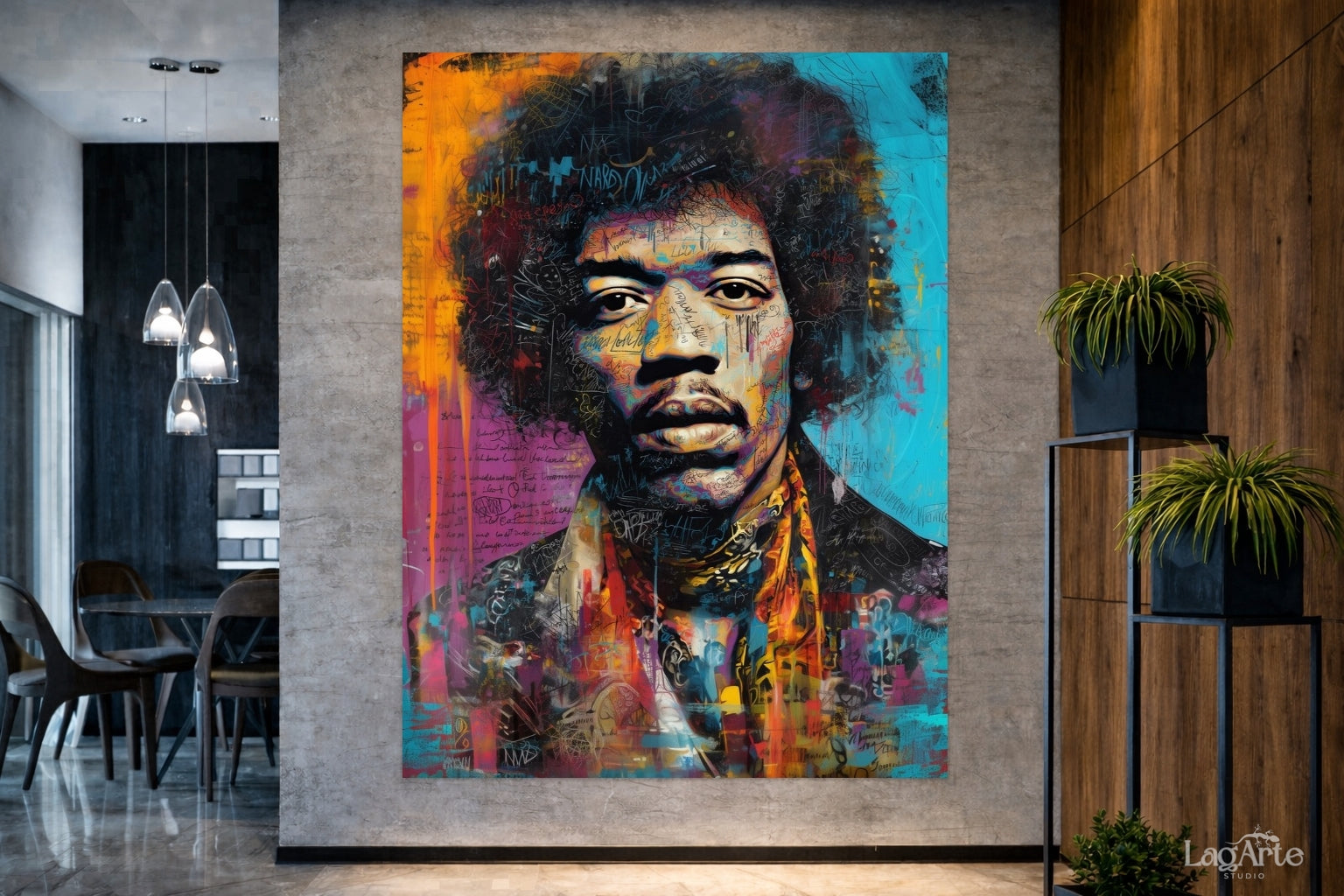 Jimi Hendrix Street Art Graffiti Wall Art 