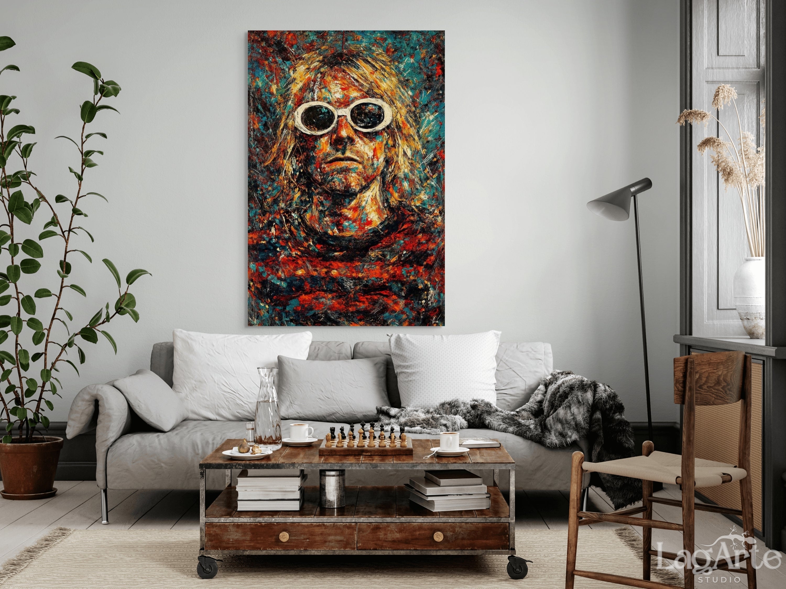 kurt cobain canvas wall art