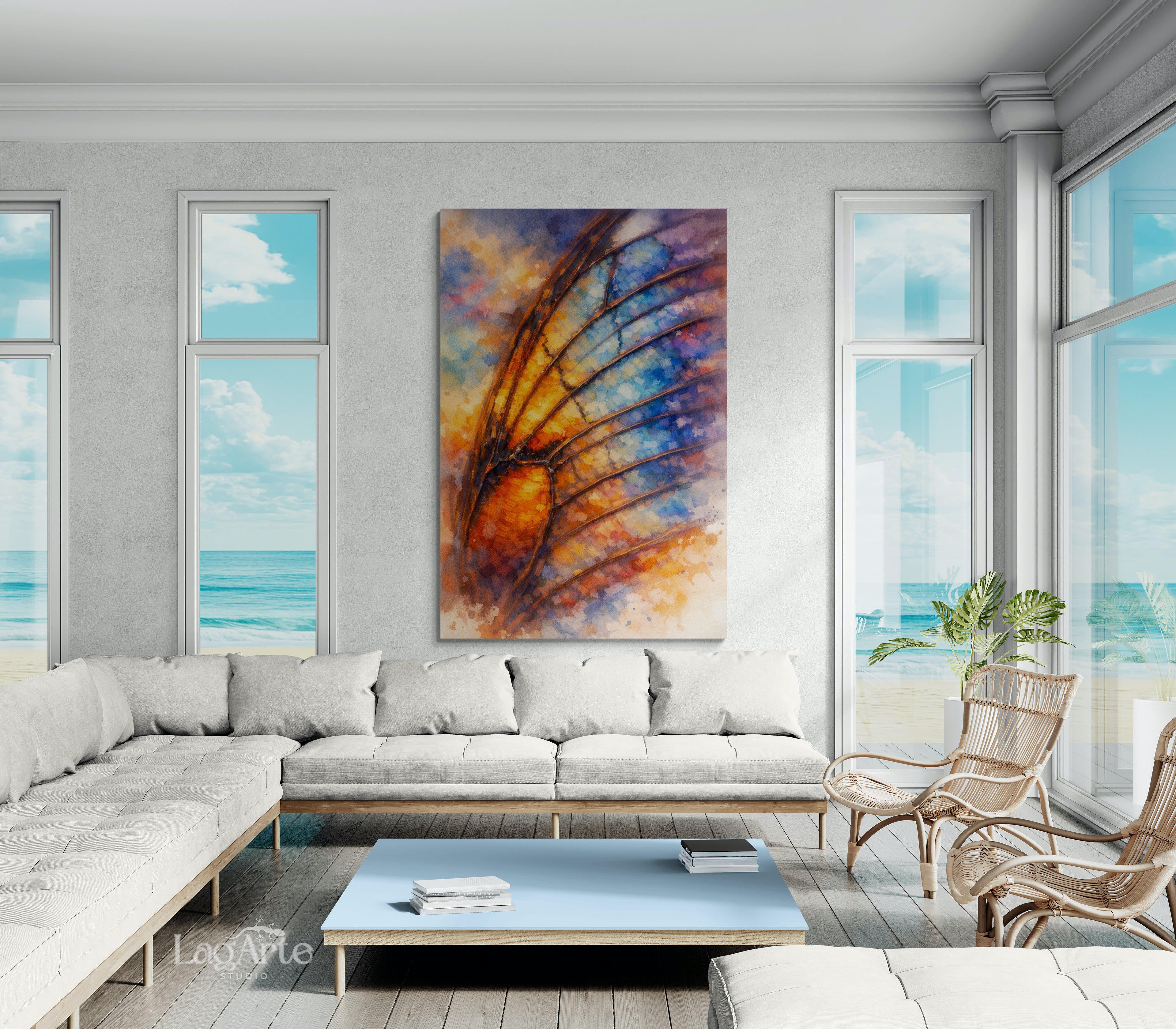 abstract butterfly wings canvas wall art