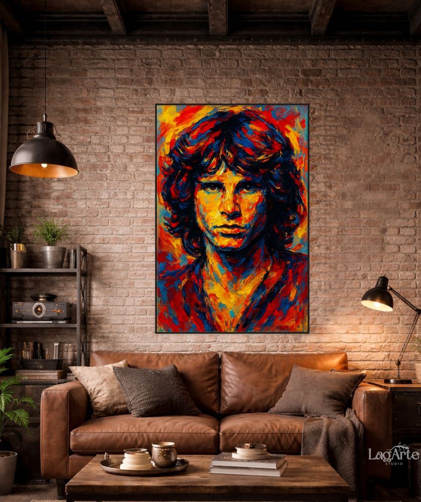 Jim Morrison inspired portrait canvas wall art