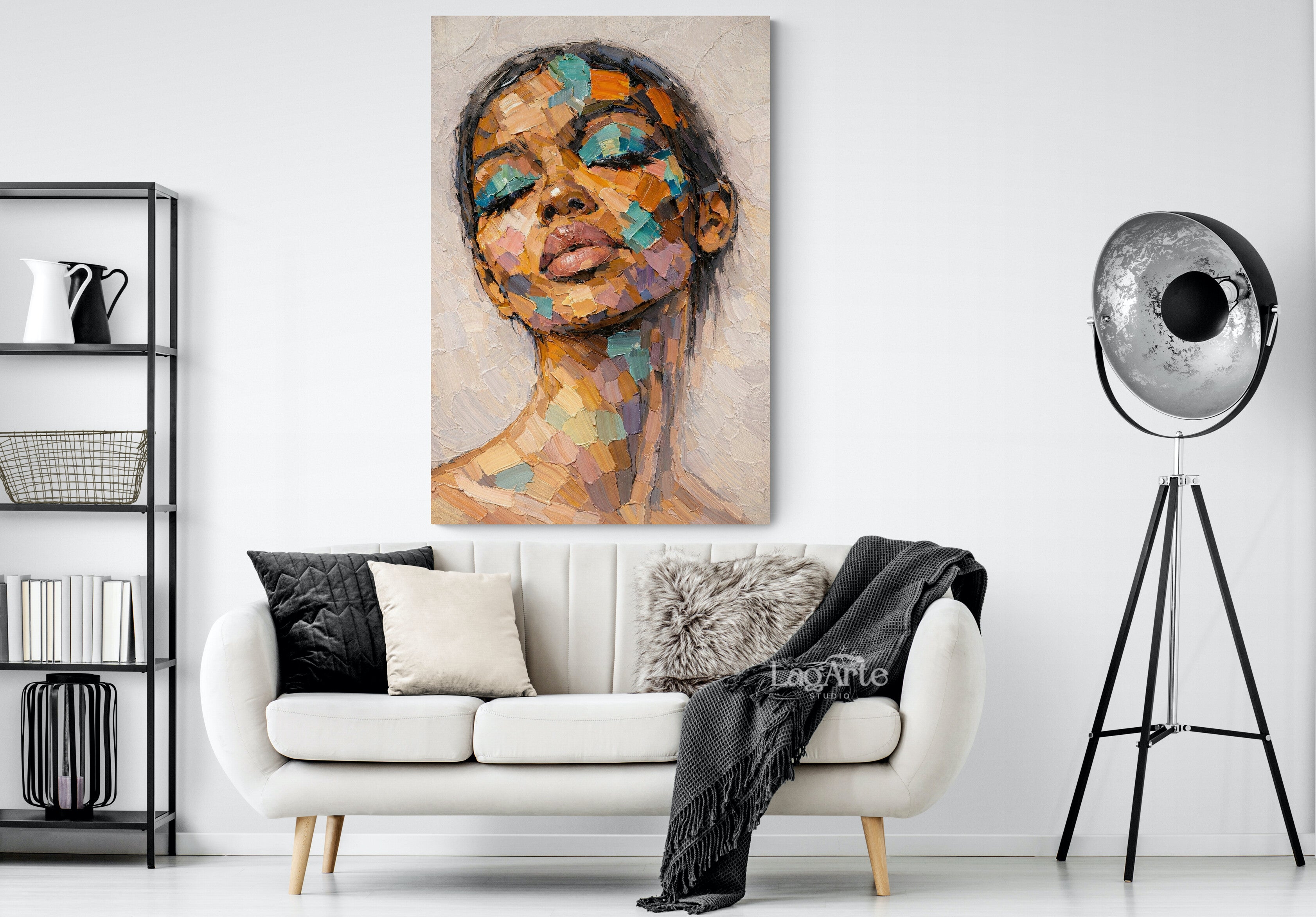 abstract portrait canvas wall art